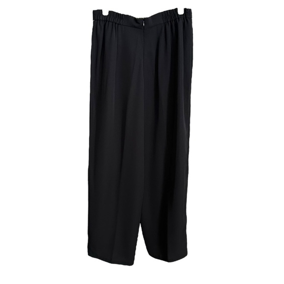 JOSEPH RIBKOFF Black Wide Leg Pants Gold Trim Vintage 80s Glam Cocktail Chic 14 - Picture 5 of 10